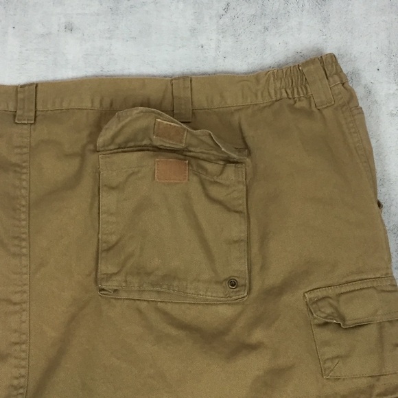 Boulder Creek Cargo Shorts Mens 54 Big Cotton Elastic Panels Velcro Pockets - Picture 5 of 13